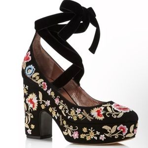 🖤TABITHA SIMMONS SKY FLORA EMBROIDERED PLATFORM SANDALS 38 8